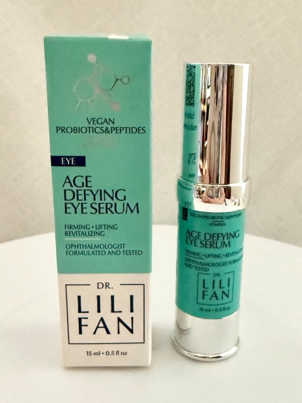 Dr Lili Fan Age Defying Eye Serum 05 oz Vegan Probiotics Peptides